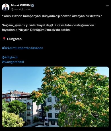 Bakan Kurum'dan 'Yarısı Bizden'e katılım çağrısı