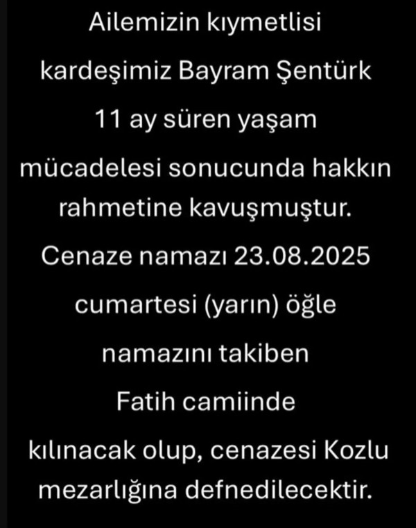 Metin Şentürk'ün acı günü