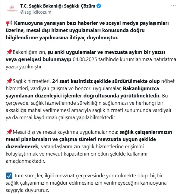 Devlet hastanelerinde yeni dönem başlıyor! Mesai saatleri değişti