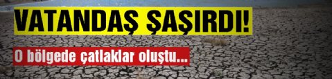 Edirne'de kuraklık nedeniyle kuruyan gölde çatlaklar