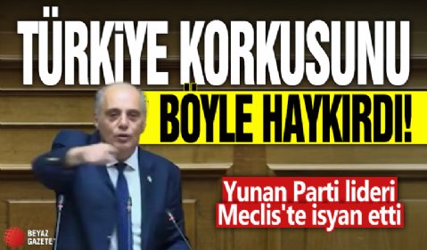 Türkiye korkusunu böyle haykırdı! Yunan Parti lideri Meclis'te isyan etti
