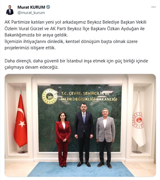 AK Parti'ye katılmışlardı! Bakan Kurum, Gürzel ve Ayduğan'ı kabul etti