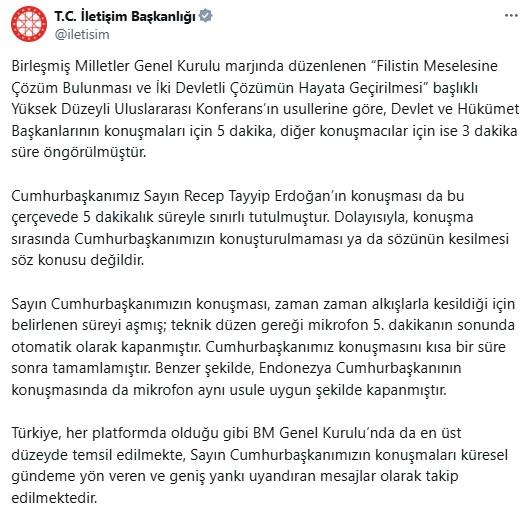 BM'deki tarihi konuşmaya sabotaj mı? Cumhurbaşkanı Erdoğan’ın mikrofunu kapandı