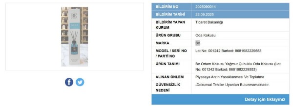 Bakanlık yasakladı: Bu oda kokuları raflardan kalkıyor