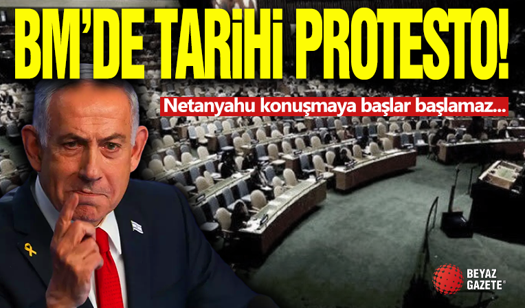 BM'de Tarihi An:Netanyahu Konuşmaya Başlayınca Salon Boşaldı!