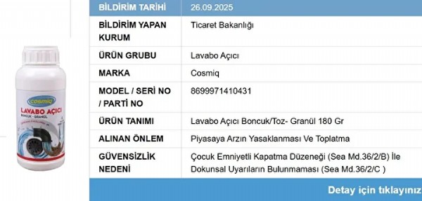 Bu ürünler evinizde varsa dikkat! Bakanlıktan toplatma kararı