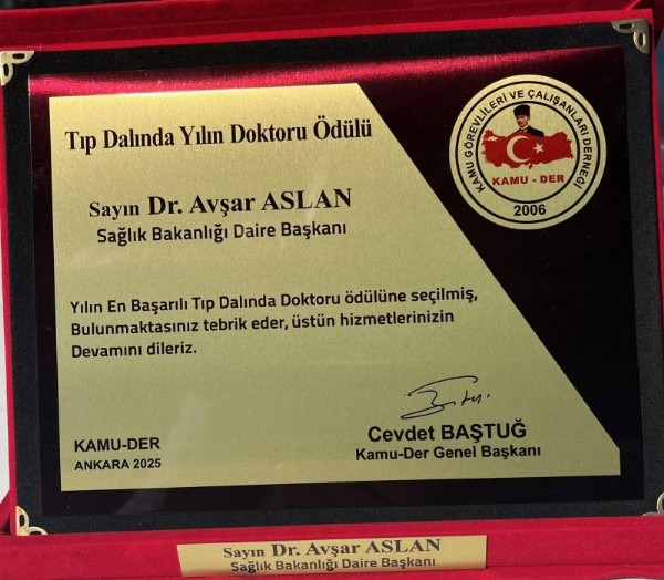 Kayserili Başarılı Bürokrat Avşar Aslan Yılın Daire Başkanı Seçildi