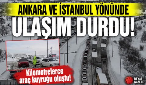 Bolu geçişinde trafik felç! Ankara ve İstanbul yönünde ulaşım durdu: Kilometrelerce araç kuyruğu oluştu