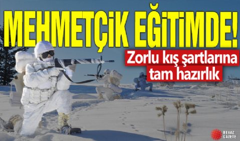 Zorlu kış şartlarına tam hazırlık! Mehmetçik eğitimde