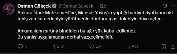 Ak Parti Ankara Milletvekili Osman Gökçek'ten Hafriyat Zulmüne Dava!
