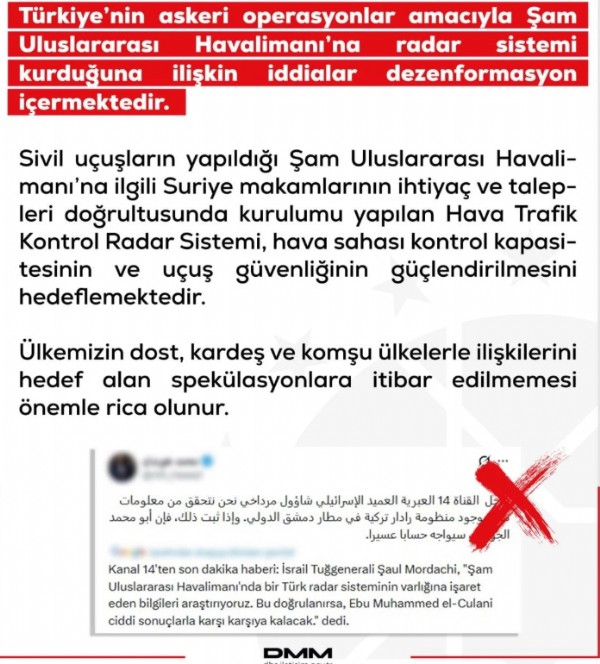 Şam Uluslararası Havalimanı’na Yönelik İddiaya İletişim Başkanlığı'ndan Yanıt!