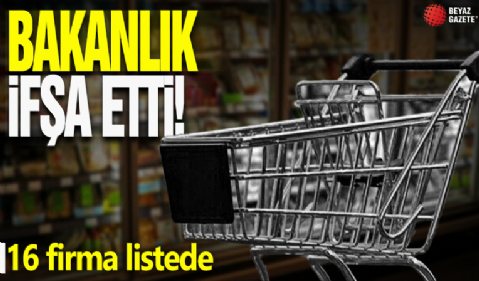 Bakanlık ifşa etti! 16 firma listede