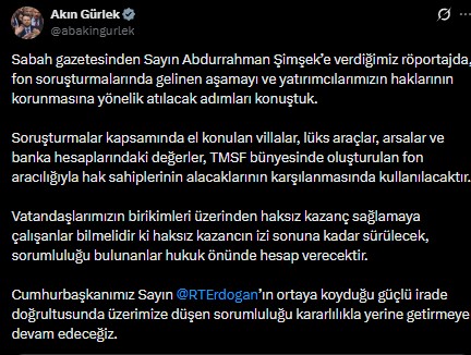 Bakan Gürlek Duyurdu! Haksız Kazanca Sıkı Takip