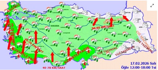 Meteorolojiden 39 İle Sarı Kod! Kuvvetli Sağanak Yağmur ve Lodos...