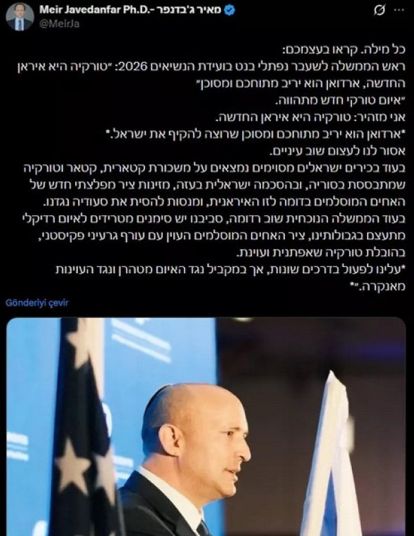 Eski İsrail Başbakanından İtiraf! 'Erdoğan Tehlikeli Bir Rakip'