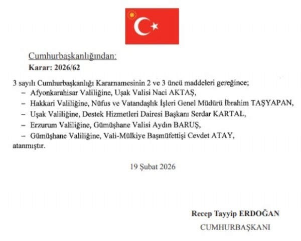 Atama Kararları Resmi Gazete'de! 5 İle Yeni Vali Atandı