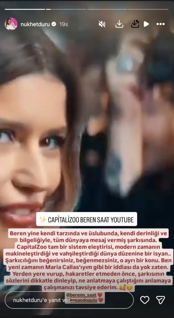 Nükhet Duru’dan Beren Saat’e Destek