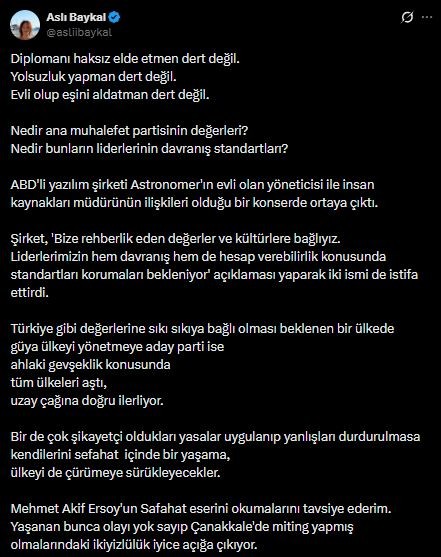 Aslı Baykal'dan CHP'ye Sert Sözler! 'Ülkeyi Çürümeye Sürükleyecekler'