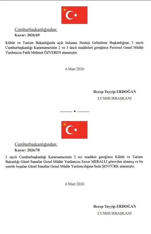 Cumhurbaşkanı Recep Tayyip Erdoğan İmzaladı! Atama Kararları Resmi Gazete'de