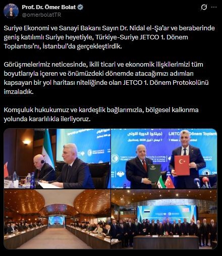 Türkiye Ve Suriye Arasında Ekonomide Yeni Anlaşma! JETCO Protokolü’nde İmzalar Atıldı