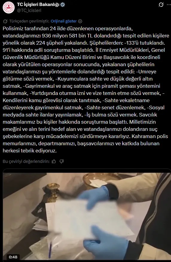24 İlde Dolandırıcılık Operasyonu! 113 Şüpheli Tutuklandı