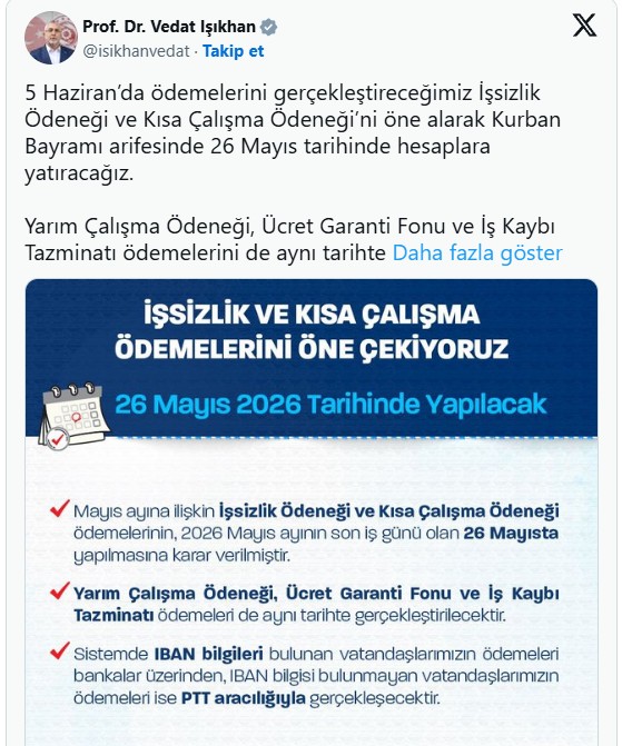 Bakan Işıkhan'dan işsizlik ve kısa çalışma ödeneği açıklaması