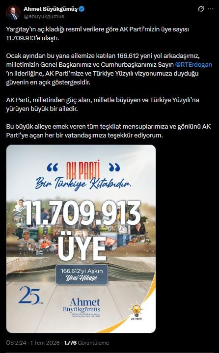 AK Parti Kendi Rekorunu Kırdı! Üye Sayısı...