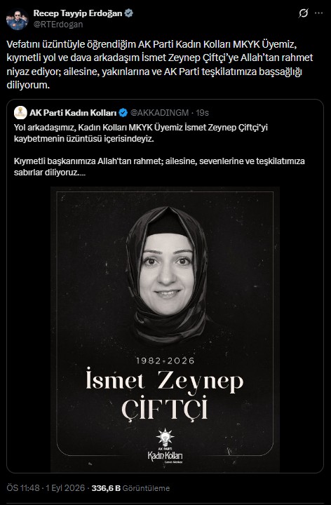 Cumhurbaşkanı Erdoğan'dan Başsağlığı Mesajı! AK Parti'nin Acı Günü