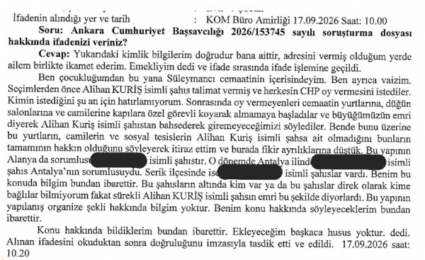TANIKLARDAN KURİŞ ÖRGÜTÜ HAKKINDA ÇARPICI BEYAN: CHP’YE OY VERMEYENLER CAMİ, YURT VE HATİM GRUPLARINDAN AFAROZ EDİLDİ